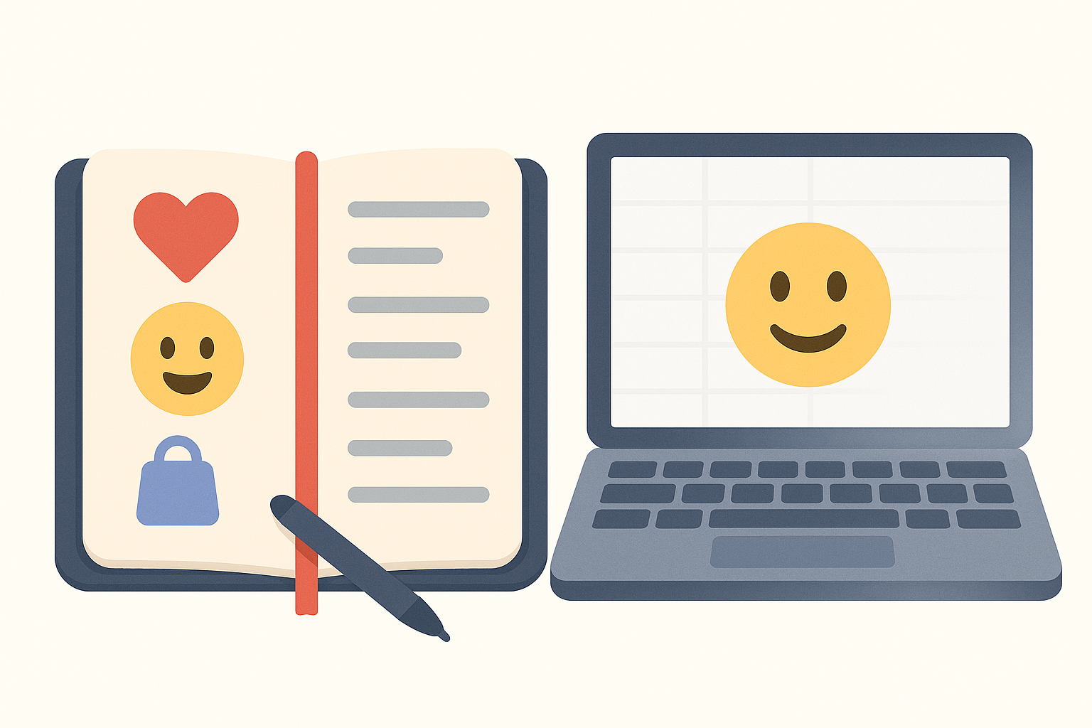 open-journal-next-to-a-laptop-with-a-spreadsheet-fading